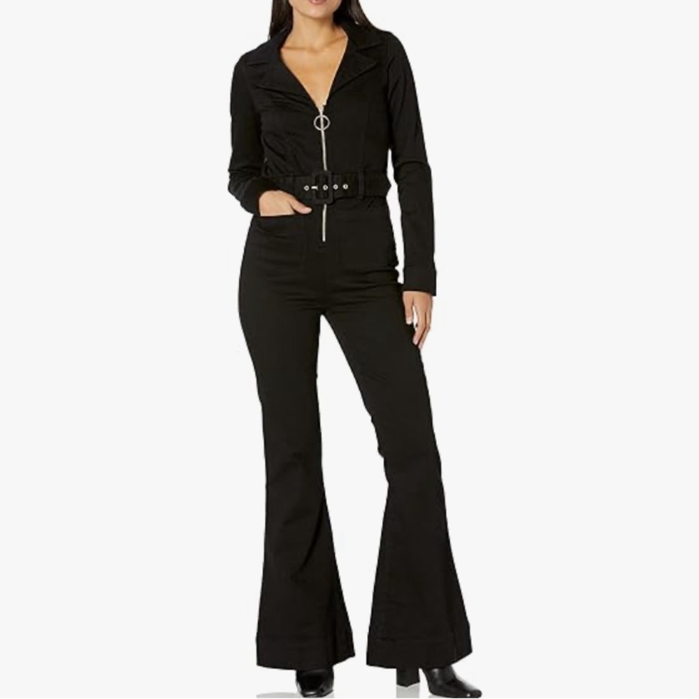 Black denim jumpsuit